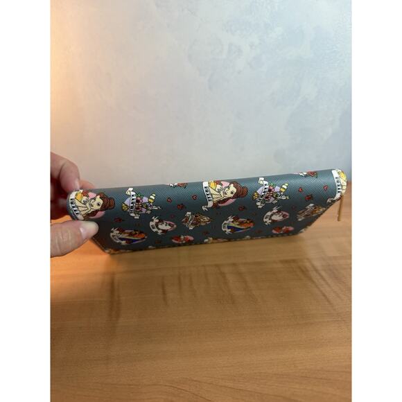 Disney Beauty And The Beast Zip Around Clutch Tattoo Style Print 8x4” - Picture 4 of 7